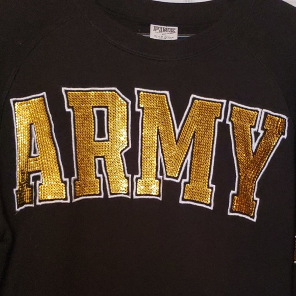 Sold**ARMY sequin sweatshirt - Picture 2 of 6